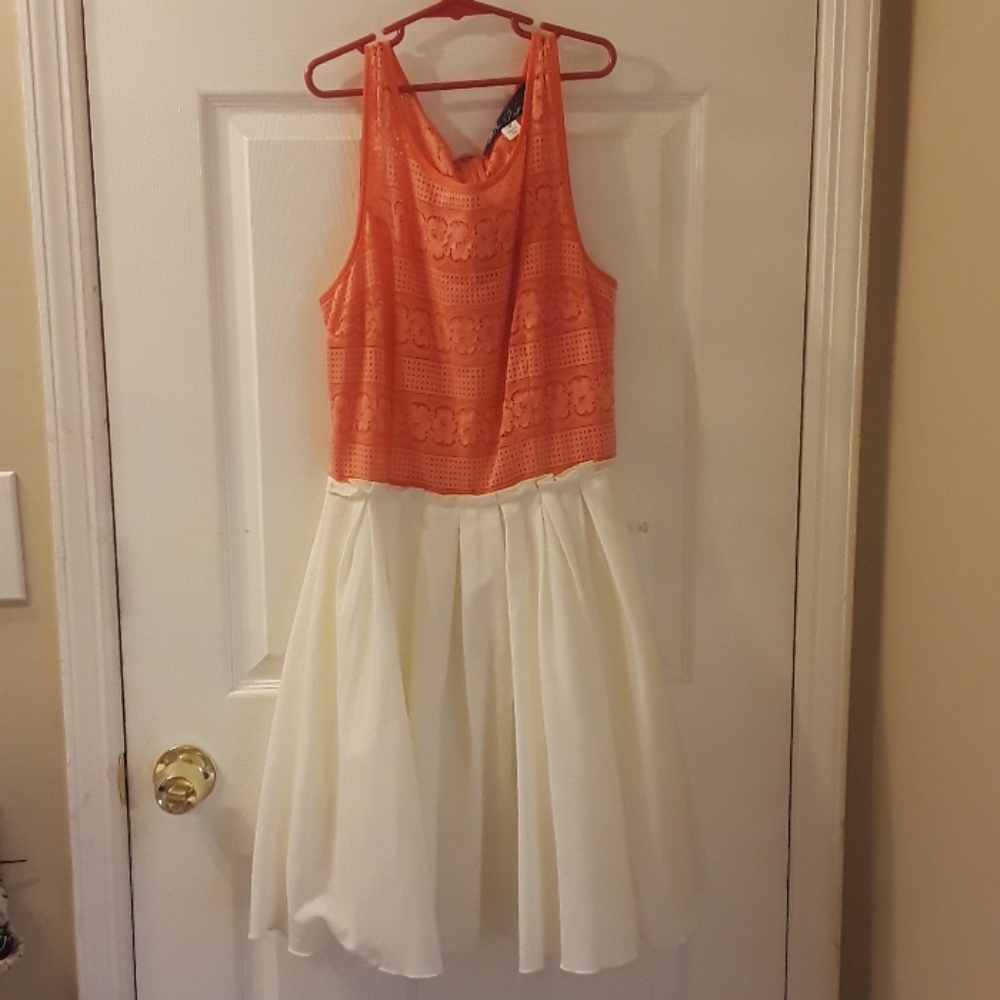 Peachy,white dress